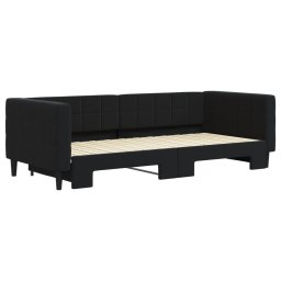 vidaXL Slaapbank met onderschuifbed 90x200 cm fluweel zwart