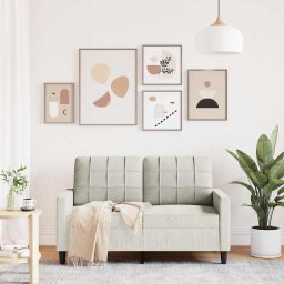 vidaXL Tweezitsbank 120 cm fluweel crèmekleurig