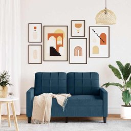 vidaXL Tweezitsbank 120 cm fluweel blauw