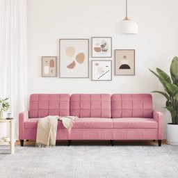 vidaXL Driezitsbank 210 cm fluweel roze