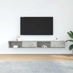 vidaXL Tv-meubelen 2 st 100x31x25,5 cm bewerkt hout betongrijs