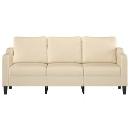 vidaXL Driezitsbank 180 cm stof crèmekleurig