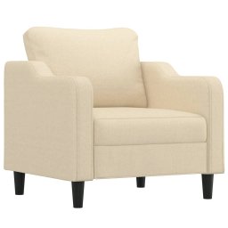 vidaXL 3-delige Loungeset met kussens stof crèmekleurig