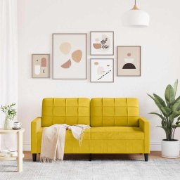 vidaXL Tweezitsbank 140 cm fluweel geel