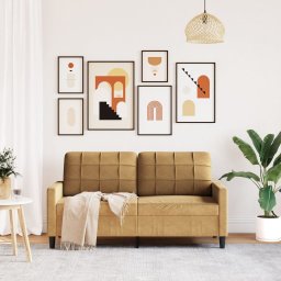 vidaXL Tweezitsbank 140 cm stof bruin