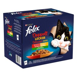 24x85g Selectie met Groenten in Gelei Felix Dubbel Zo Lekker Kattenvoer