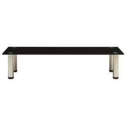 vidaXL Tv-meubel 80x35x17 cm gehard glas zwart