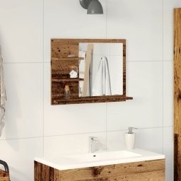 vidaXL Badkamerspiegelkast 60x10,5x45 cm oud houtkleurig