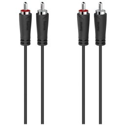 Hama Audiokabel, 2 cinch-stekkers - 2 cinch-stekkers, 5,0 m Luidspreker kabel Zwart