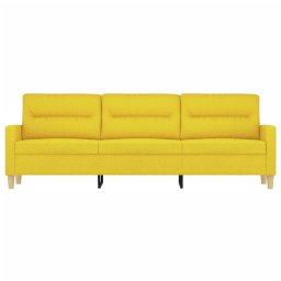vidaXL Driezitsbank 180 cm stof lichtgeel