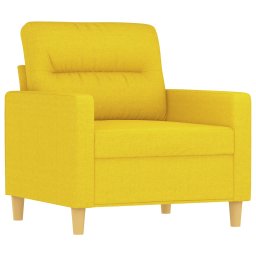 vidaXL 3-delige Loungeset met kussens stof lichtgeel