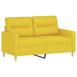 vidaXL 2-delige Loungeset met kussens stof lichtgeel