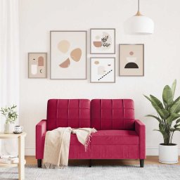 vidaXL Tweezitsbank 120 cm fluweel wijnrood