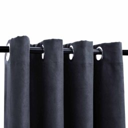 vidaXL Gordijnen verduisterend met ringen 2 st 140x225 cm antraciet