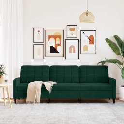 vidaXL Driezitsbank 210 cm fluweel donkergroen