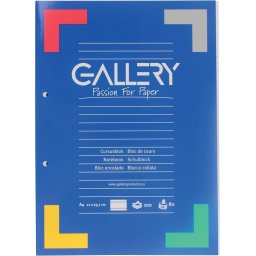 Gallery cursusblok, ft A4, 80 g/m², 2-gaatsperforatie, gelijnd, 100 vel