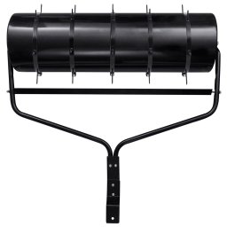 vidaXL Gazonroller trekbaar met beluchtingsklemmen 63 L ijzer zwart