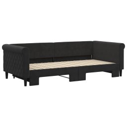 vidaXL Slaapbank met onderschuifbed 90x200 cm fluweel zwart