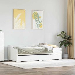 vidaXL Slaapbank met onderschuifbed zonder matras IRUN 90x200 cm wit