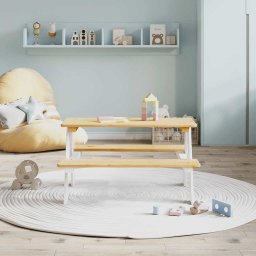 vidaXL Kindertafel met banken IRUN 90x79,5x50cm massief hout wit