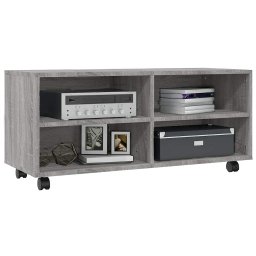vidaXL Tv-meubel met wieltjes 90x35x35 cm bewerkt hout grijs sonoma