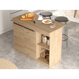 Keukeneiland ORTELLI 120 cm bruine eik