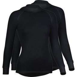 AventoMaat 36 Thermoshirt Lange Mouw Vrouwen - 2-Pack - Zwart