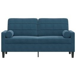 vidaXL Tweezitsbank met sierkussens 140 cm fluweel blauw