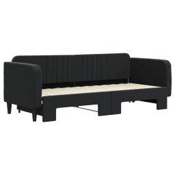 vidaXL Slaapbank met onderschuifbed 80x200 cm fluweel zwart