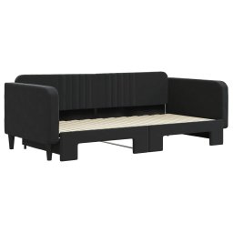 vidaXL Slaapbank met onderschuifbed 100x200 cm fluweel zwart