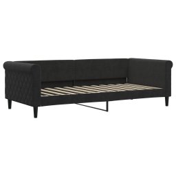 vidaXL Slaapbank met matras 90x200 cm fluweel zwart