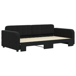 vidaXL Slaapbank met onderschuifbed 100x200 cm fluweel zwart
