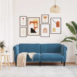 vidaXL 2-zitsbank fluweel blauw