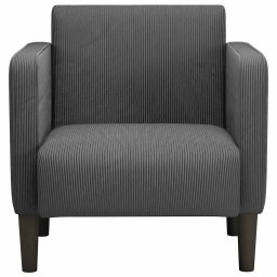 vidaXL Fauteuil met armleuningen 54 cm corduroy stof donkergrijs