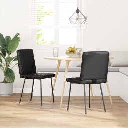 vidaXL Eetkamerstoelen 2 st kunstleer zwart
