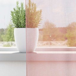 vidaXL Gordijnen voile met doorvoertules 2 st 140x140 cm lichtroze