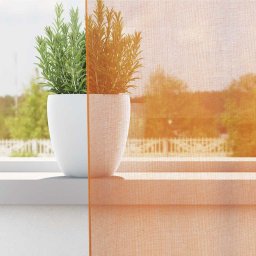 vidaXL Gordijnen voile met doorvoertules 2 st 140x140 cm oranje