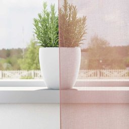 vidaXL Gordijnen Voile met doorvoertules 2 st 140x260 cm roze