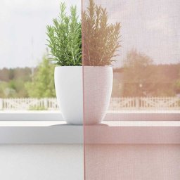 vidaXL Gordijnen voile met doorvoertules 2 st 140x300 cm roze