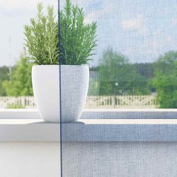 vidaXL Gordijnen voile met doorvoertules 2 st koningsblauw