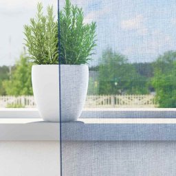 vidaXL Gordijnen voile met doorvoertules 2 st koningsblauw