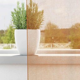 vidaXL Gordijnen voile met doorvoertules 2 st terracotta