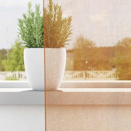 vidaXL Gordijnen voile met doorvoertules 2 st terracotta
