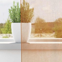 vidaXL Gordijnen voile met doorvoertules 2 st terracotta