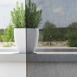 vidaXL Gordijnen voile met roedezakken 2 st zwart