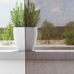 vidaXL Gordijnen voile met roedezakken 2 st bruin