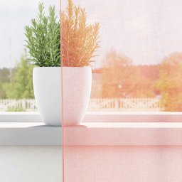 vidaXL Gordijnen voile met roedezakken 2 st roze