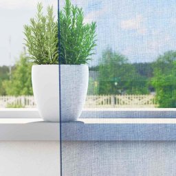 vidaXL Gordijnen voile met roedezakken 2 st koningsblauw