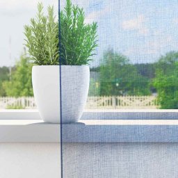 vidaXL Gordijnen voile met lussen 2 st 140x245 cm koningsblauw