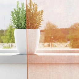 vidaXL Gordijnen voile met lussen 2 st terracotta 140x225 cm